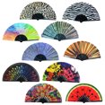 thumbnail image 3 of Homerr Folding Fan Dance Fan Folding Stylish Handheld Floral Leopard Starry Print Dance for Parties Festivals Performance, 3 of 7