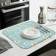 thumbnail image 2 of 2 Pcs Daisy Floral Dish Drying Mat - 16 X 18 Inch Absorbent Microfiber Kitchen Counter Mat – Quick-Dry Dish Rack Alternative, Dish Drying Pad for Dishes, Cups, Utensils, Pots & Pans, 2 of 3