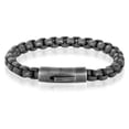 thumbnail image 3 of Invicta Jewelry Men's Box Chain Gunmetal Steel Bracelet (8mm) - 9", 3 of 8