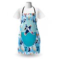 thumbnail image 3 of Party Apron, Airplane Group with Different Vessels Commercial Airline Design Balloon Cartoon, Unisex Kitchen Bib with Adjustable Neck for Cooking Gardening, Adult Size, Multicolor, by Ambesonne, 3 of 4