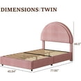 thumbnail image 4 of 4 EVER WINNER King Size Bed Frame, Boucle Upholstered Bed Frame with Headboard, Pink King Bed Frame, Pink, 4 of 4