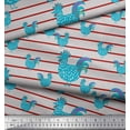 thumbnail image 3 of Soimoi Gray Rayon Fabric Cock & Stripe Print Fabric by the Yard 42 Inch Wide, 3 of 3