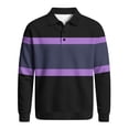 thumbnail image 6 of Horkkom Button Down Shirt Men Collared Striped Knit Shirt Breathable Long Sleeve Casual Color Block Shirts M, 6 of 6