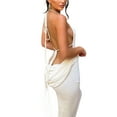 thumbnail image 3 of KOMOO Women Backless Bodycon Dress Sleeveless Halter Long Dress Tie Up Knitted Long Dresses, 3 of 9