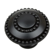 GLIDERITE HARDWARE GlideRite 1-3/8 in. Round Double Ring Beaded Cabinet Knob, Matte Black