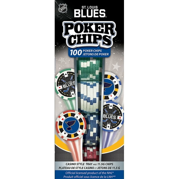 MasterPieces Casino Style 100 Piece Poker Chip Set - NHL St. Louis Blues
