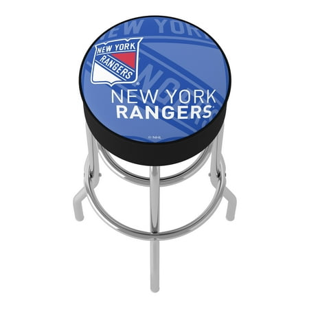 New York Rangers NHL Watermark Padded Swivel Bar Stool - Blue, Red, White