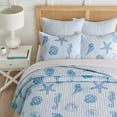 thumbnail image 3 of Levtex Home - Sandy Cove Quilt Set - Twin Quilt and One Standard Sham - Coastal Stripe - Blue White - Quilt (68x86in.) and Sham (20x26in.) - Reversible - Cotton, 3 of 7