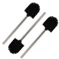 thumbnail image 1 of Cabezal de cepillo negro con mango de acero inoxidable, 2 uds., (hy), 1 of 5