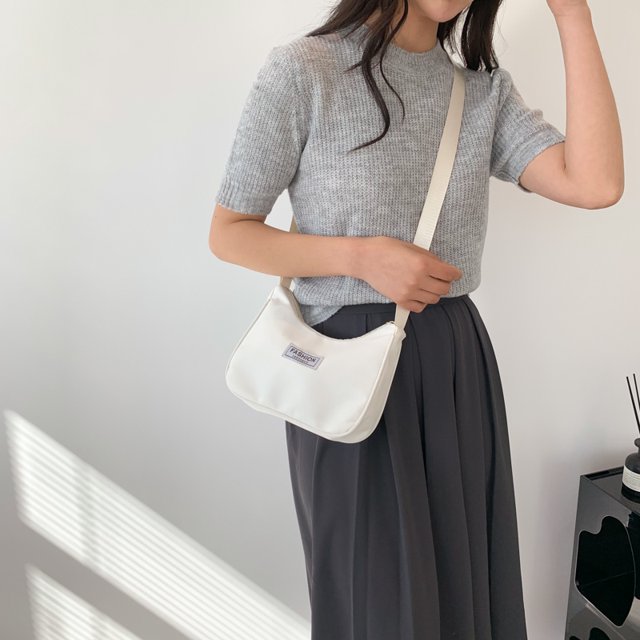 Bolso cruzado para mujer Oxford de gran capacidad Harajuku para mujer (blanco)