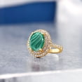 thumbnail image 4 of Gem Stone King 3.36 Ct Oval Green Malachite 18K Yellow Gold Plated Silver Ring (Size 9), 4 of 4