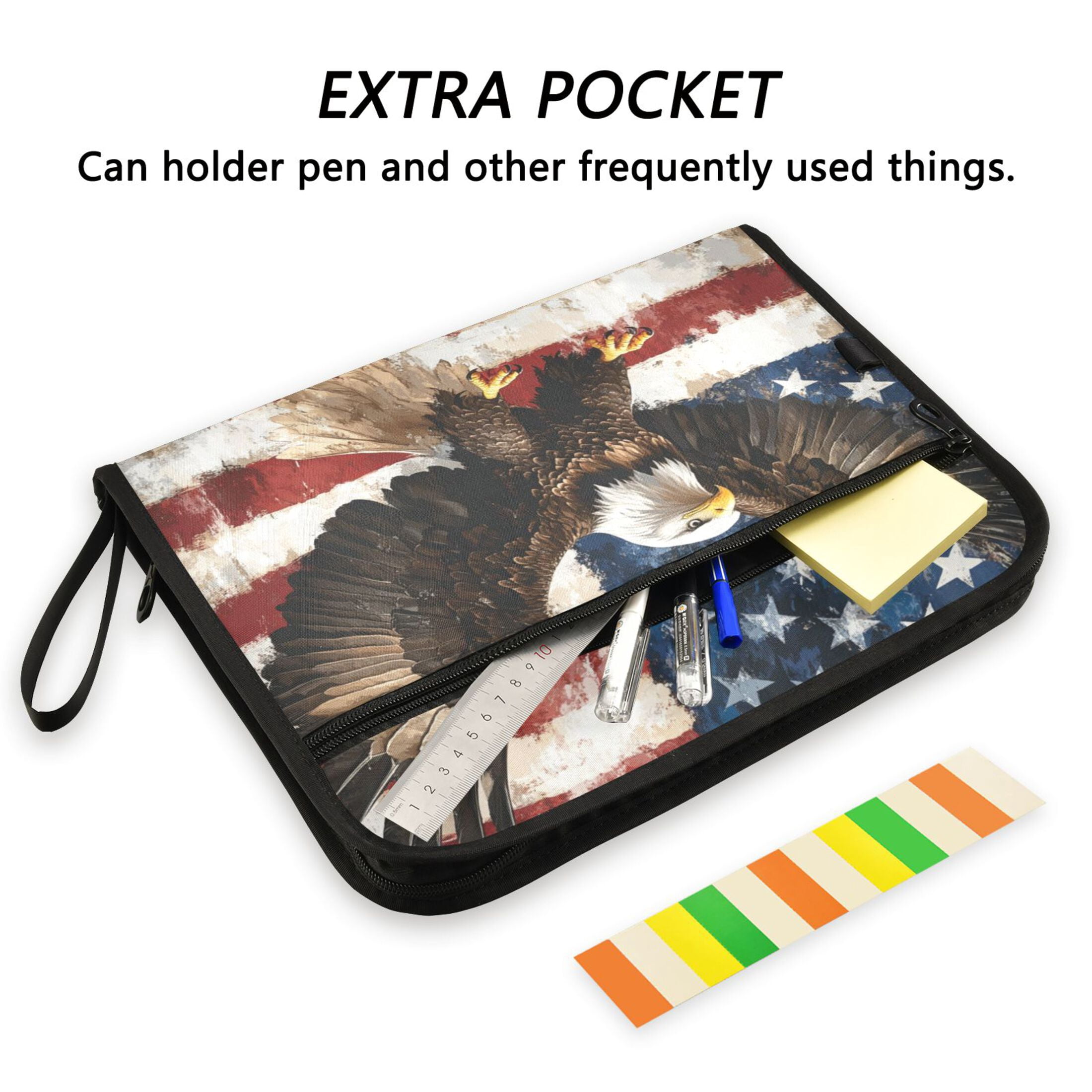 WOBOGO American Patriotic Faith Expanding File Folder Letter Size Accordion Filing Organizer 13 Pocket Separate Organ Pocket