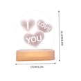 thumbnail image 3 of Lámpara de luz nocturna LED para dormitorio | Lámpara de noche cálida acrílica | Clasificación IP44 | Lámpara de mesa decorativa portátil | Funciona con pilas | Ambiente de brillo suave | Propuesta, 3 of 9