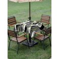 thumbnail image 4 of Outdoor Tablecloth with Umbrella Hole and Zipper, Sage Green Stripe Waterproof Patio Tablecloth for Dining 54''x54'', Grey White Geometric Modern Abstract Wipeable Table Cover for Picnic BBQ Party, 4 of 9