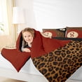 thumbnail image 3 of Castle Fairy Red Billiards Twin Bedding 7-Piece, Vintage Leopard Print Bedding Comforter Set, Brown Black,Black Reversible, 3 of 7