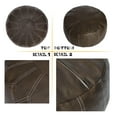 thumbnail image 5 of Thgonwid Indoor Vegan Leather Round Pouf, Coffee, Leather Texture, Folower Morrocan Style, 5 of 6
