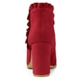 thumbnail image 4 of Botines Tacón De Bloque Con Volantes Allegra K Rojo 38, 4 of 7