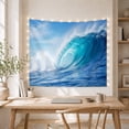 thumbnail image 5 of Turquoise Barrel Wave Under Blue Sky, Dramatic Coastal Style for Ocean Lovers, Surf Wall Decor, Housewarming Gift, Tapestry Wall Hanging for Bedroom and Living Room, 5 of 7