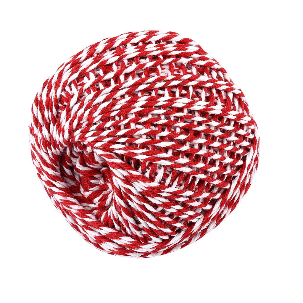 Benvo Christmas Twine 2-Pack Red White Green Cotton Twine and Red White  Cotton String Rope