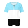 thumbnail image 4 of Blusa informal con cuello en V y manga corta con estampado de verano para mujer con estilo OAVQHLG3B Store  lin121212, 4 of 5