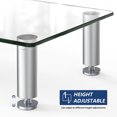 thumbnail image 4 of FITUEYES Clear Monitor Stand Riser Desktop Laptop/TV/Printer Desk 20 inch Wide with Height Adjustable Legs, Glass Stand, 4 of 7