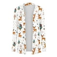 thumbnail image 3 of Christmas Cardigan Women Mid Length Coat Snowflake Outwear Fleece Warm Outfits Christmas Printed Outerwear Open Front Clothing Santa Claus Reindeer Tees Coats, 3 of 6