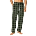 thumbnail image 2 of Havenx Mens Cotton Pajama Pants Microfleece Plaid Flannel Pajamas Pants 2025 Big and Tall Sleep Pants Elastic Waist Wide Leg Lightweight Sleep & Lounge Pants,Army Green 2XL, 2 of 6