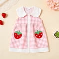 thumbnail image 4 of Big Girls Dress , Girls Size 12 Dress,Toddler Girls Strawberry Embroidered Plaid Sleeveless Dress for Casual Play and Occasions, 4 of 6