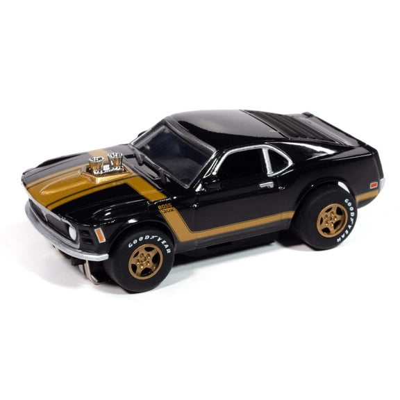 Auto World Super III SC413-1B 1970 Ford Mustang (Black) HO Scale Slot Car