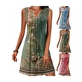 thumbnail image 3 of Gvmfive Womens Summer Retro Floral Print Sleeveless Tank Dress Casual Button Up A-line Dresses, 3 of 5