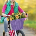 thumbnail image 4 of HLONK Kids Handlebar Bike Basket Imitation Rattan Hand Woven Basket Stylish for Children Detachable Accessory, 4 of 10