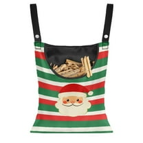 SEANATIVE Christmas Santa Clothes Pin Bag for Outside with Hanging Hooks Xmas Clothes Pin Bags Outdoor with Large Opening 2 PCS Clothes Pins Bag Holder, Red Green