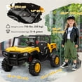 thumbnail image 3 of Qaba 24V Kids Ride on Tractor, 4WD 2 Seater Electric Vehicle, Yellow, 3 of 10