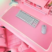 Pink RGB Gaming Mouse Pad 31.5x12 Inch PC XL Large Extended Glowing Led Light Up Desk Pad Non-Slip Rubber Jmiyav Base Computer Keyboard and Mouse Pad Cool Cute Mousepad Mat