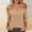 A110 Khaki, variant on Womens Cold Shoulder Tops Strappy Cutout V Neck Three Quarter Sleeve T Shirts Casual Elegant Classic Tunic Blouse Date Night Tees Retro Daily Streetwear
