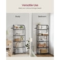 thumbnail image 4 of 5-Tier Curved Design Bookshelf with Tempered Glass, Stylish Storage Solution for Home and Office, Ink Black and Transparent, 4 of 5
