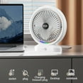 thumbnail image 6 of MERILER Three-Speed Mini Desktop Fan with Colorful LED Lights - Rechargeable and Portable, Suitable for Home, Office, and Outdoor Use (Black), 6 of 7