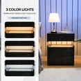 thumbnail image 3 of Cubehom LED Night Stand Modern Nightstand with 3 Drawers LED Bedside Tables for Bedroom, Living Room, 3 of 5
