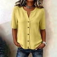 thumbnail image 2 of dazeni Women's Short Sleeve Sweater Lightweight Knit Button Down Cardigan Jackets Summer Casual Open Front Cardigans Clothes Yellow, 2 of 5