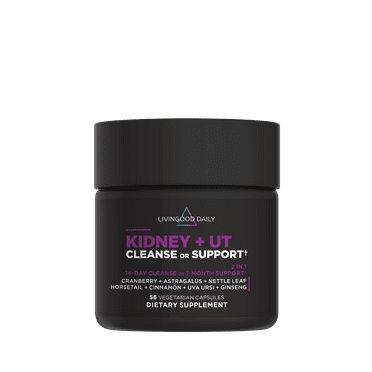 Livingood Daily Kidney Cleanse & Urinary Tract Support Supplement for Women & Men, 14-Day Detox or 28-Day Wellness Routine with Cranberry, Nettle Leaf, Astragalus & Cinnamon, Gluten Free, 56 Capsules