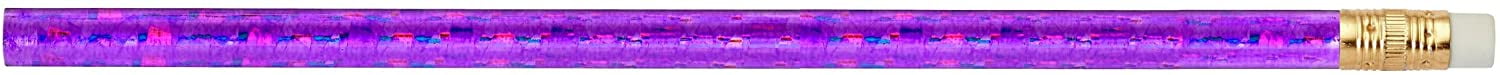 Pencil Guy Blank Glitz Round Pencils Purple, Pack of 144 Wood Pencils