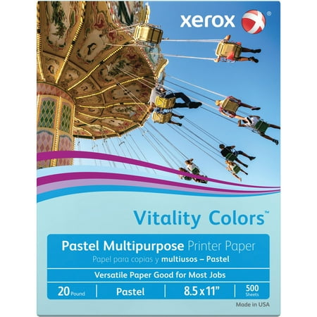 Xerox Vitality Pastel Multipurpose Paper - Blue Letter - 8 1/2 x 11 - 20 lb Basis Weight - 500 / Ream - Blue