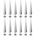 thumbnail image 1 of MasteelfCA 10pcs Solid Punk Bullet Large Spikes Metal Leather Rivets DIY Silver Cone Studs, 1 of 8