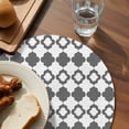 thumbnail image 3 of Vintage Bohemia Round 15 Inch Placemats Set of 4, Abstract Geometric Art Simple Boho Dark Gray HeatResistant Non Slip Place Mats for Dining Table, Wipeable Braided Kitchen Table Mats for Housewarming, 3 of 9