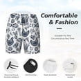 thumbnail image 6 of Picia Chicken And Fish pattern Mens Swim Trunks with Compression Liner Stretch Beach Shorts Quick Dry with Zipper Pockets No-Chafing Board Shorts-XX-Large, 6 of 9