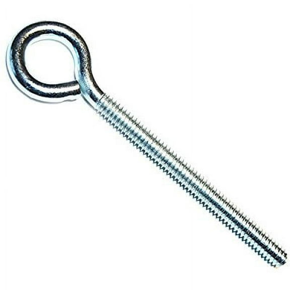 1/4"-20 x 4" Zinc Plated Steel Coarse Thread Eye Bolts