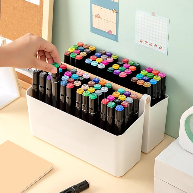 Portalápices Organizador de escritorio Caja de almacenamiento de papelería Caja de almacenamiento de cepillos cosméticos para escritorio Baño Amarillo shamjiam Titular de almacenamiento de pluma