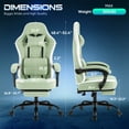 thumbnail image 2 of Gianna Gaming Chair with Footrest, Ergonomic High‑Back Computer Chair with Lumbar Support, Adjustable Height & Headrest, Green, 2 of 7