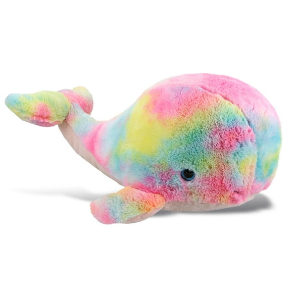 DolliBu Rainbow Whale XL Stuffed Animal – Soft Huggable Whale Stuffed Toy, Adorable Playtime Ocean Plush Toy, Cute Cuddle Gifts, Super Soft Plush Doll Animal Toy for Kids and Adults – 15 Inches