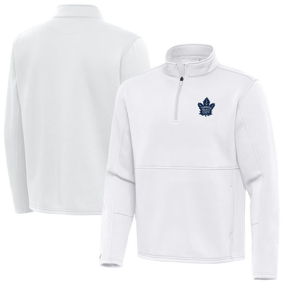 Men's Antigua White Toronto Maple Leafs Twist Quarter-Zip Pullover Jacket
